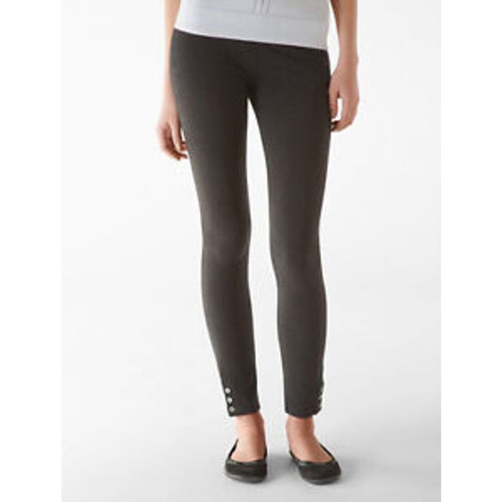 Calvin Klein Women's Gray Button Logo Pull-On Casual Leggings Stretch Size XS